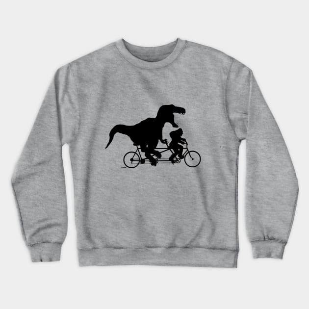 Gone Squatchin cycling with T-rex Crewneck Sweatshirt by NewSignCreation